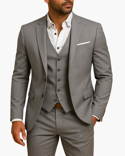 Costume homme 3 pièces slim fit, coloris Gris