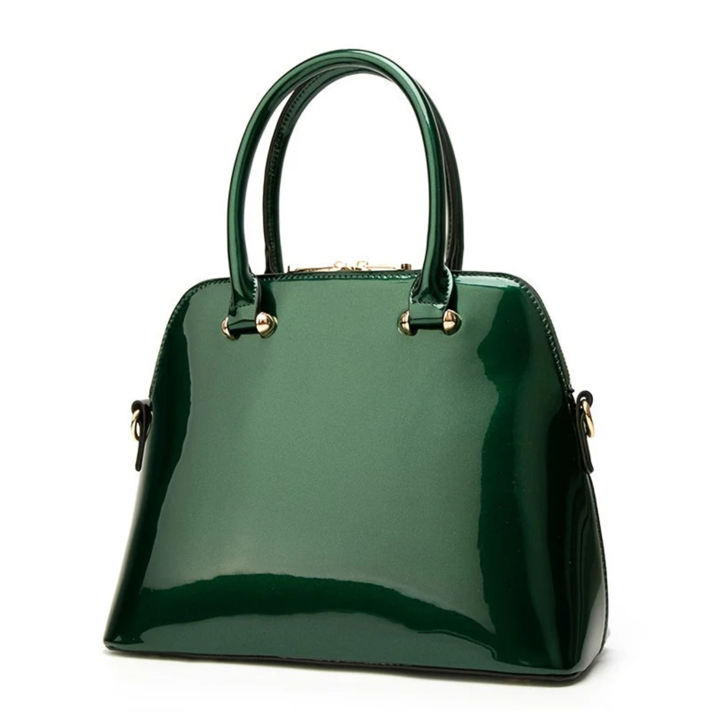 Borsa a mano da donna in vernice – Elegante con manici e tracolla