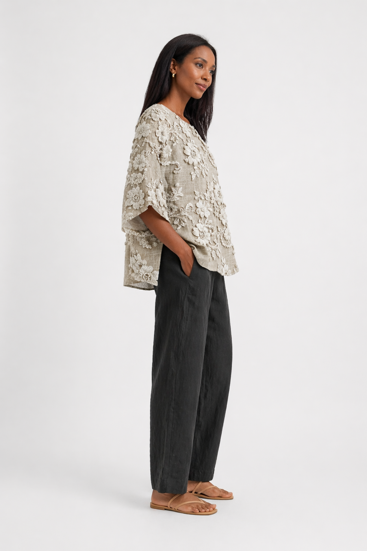 Blouse Femme Florale – Coupe Ample Élégante à Manches Fluides