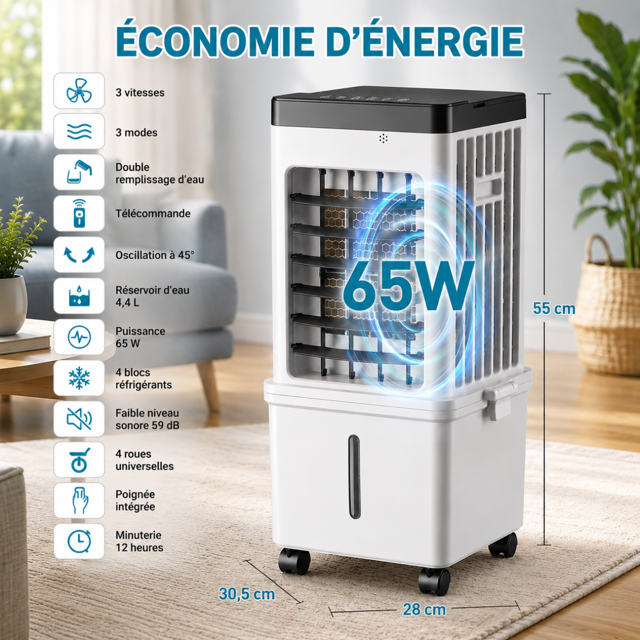 Climatiseur Portable Sans Fenêtre – Refroidissement Instantané pour Toute Pièce