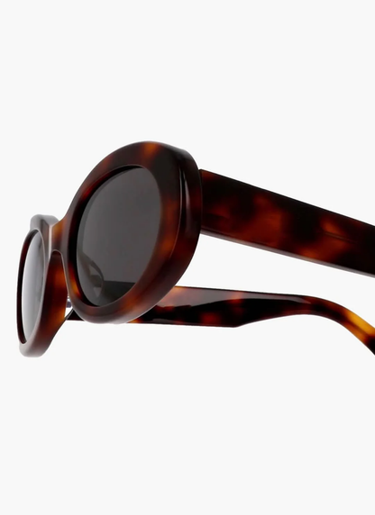 Lunettes de Soleil Ovales Oversize – Monture Noire au Style Rétro Chic