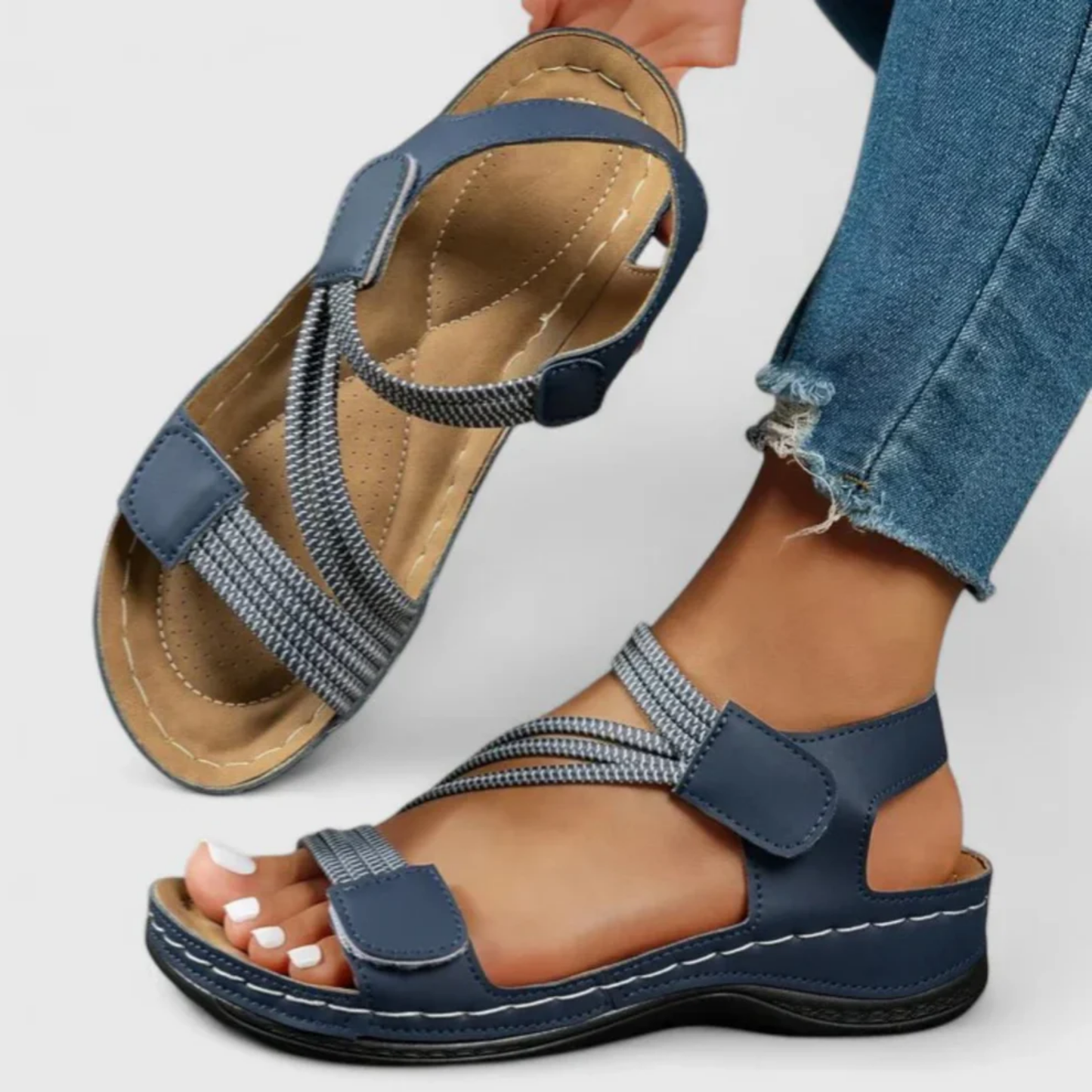 Sandales Ergonomiques Femme – Brides Ajustables & Semelle Amortissante, Confort Quotidien