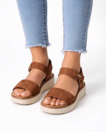 Sandales Compensées Femme – Brides Ajustables & Bout Ouvert, Maintien Plateforme Confort