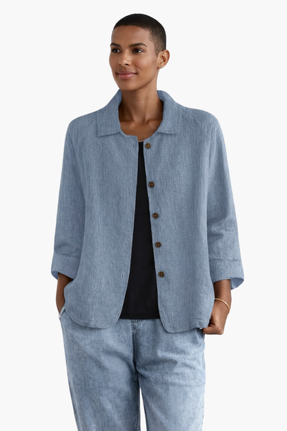Veste Légère Femme Boutonnée – Tissu Fluide & Style Décontracté Élégant | Printemps & Bureau