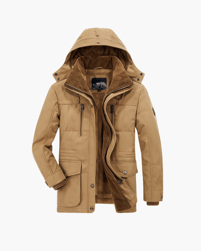 Veste d'hiver homme manteau chaud portée en extérieur
