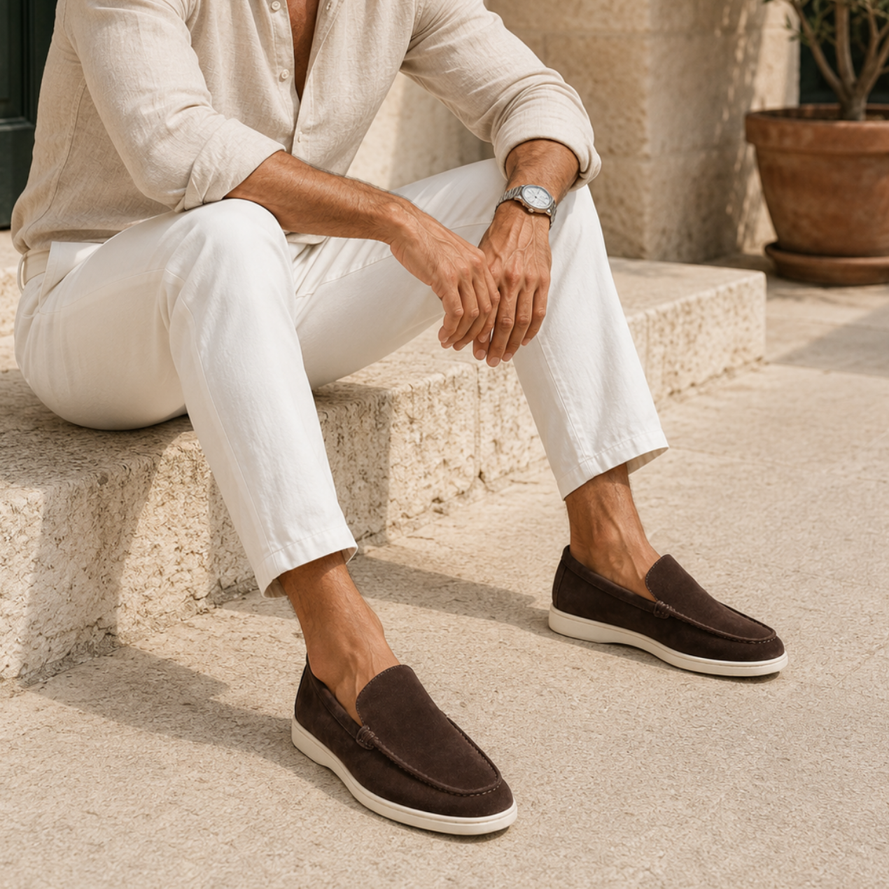 Mocassins Slip-On En Suédine Luxe – Style Décontracté Chic