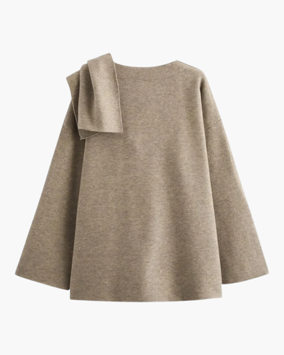 Manteau cape femme superpositions asymétriques - détail devant