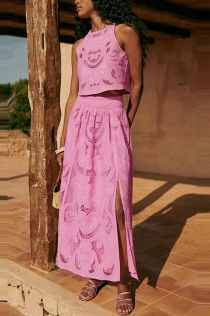 Ensemble Deux Pièces Femme Rose – Coupe Élégante & Matière Douce, Style Chic Moderne