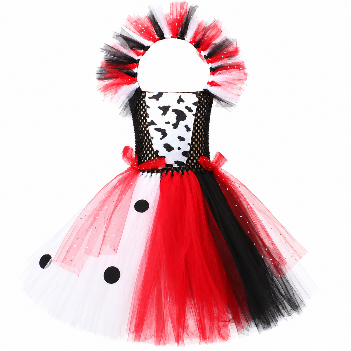 Costume à taches noir et blanc, guide des tailles