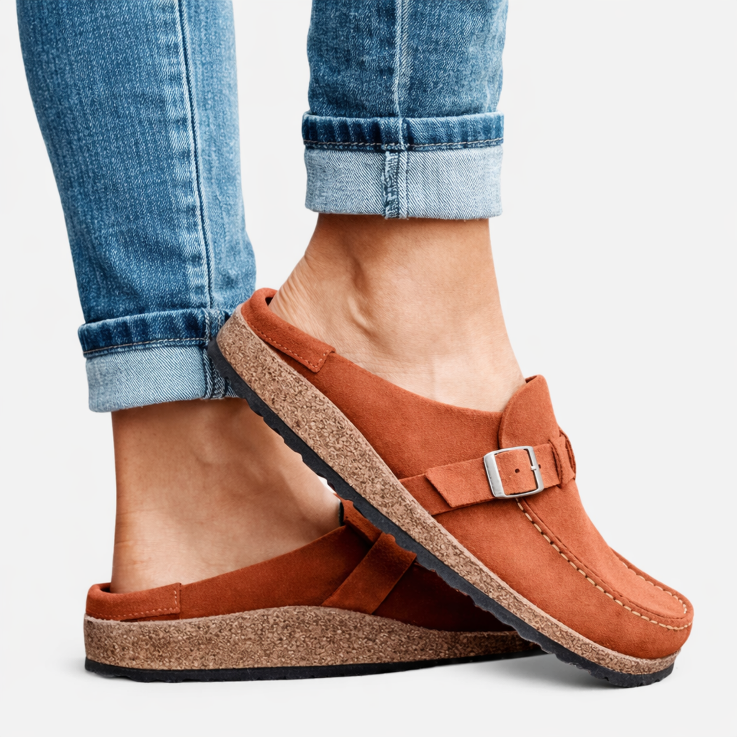 Sabots Femme Confort Avec Boucle – Chaussures Casual Style Suédine