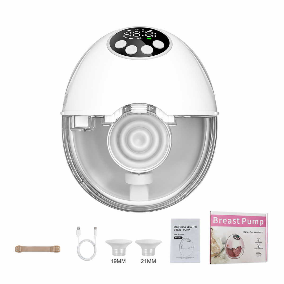 Tire-lait électrique portable, double pompe mains libres avec écran LED