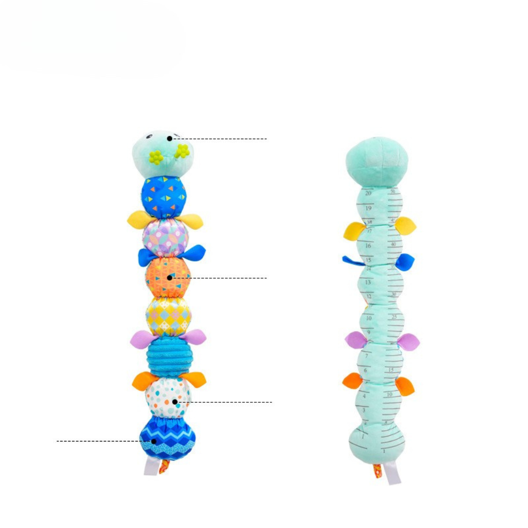 Chenille sensorielle en peluche, détail des fonctionnalités
