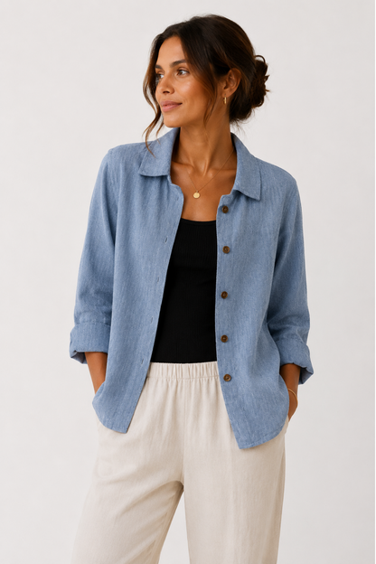 Veste Femme Légère – Surchemise Élégante à Boutons pour Toutes les Saisons – vue 4