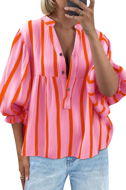 Blouse Rayée Femme – Coupe Élégante & Matière Légère, Style Décontracté Chic Quotidien
