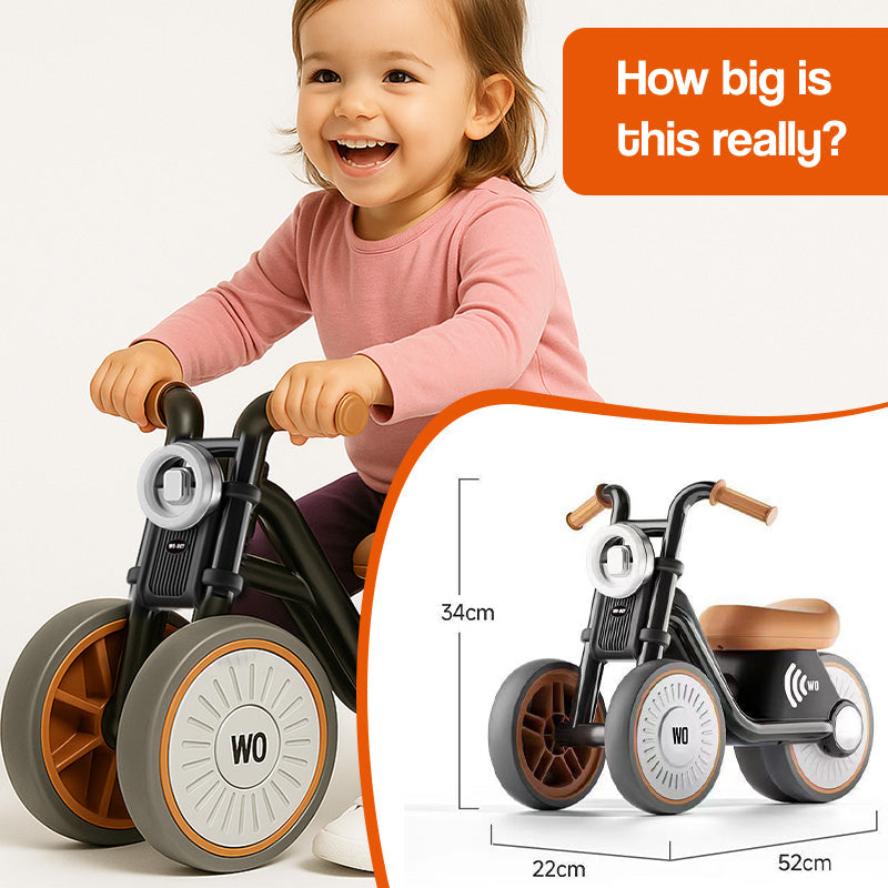 Dimensions de la draisienne moto enfant : 52 × 22 × 34 cm