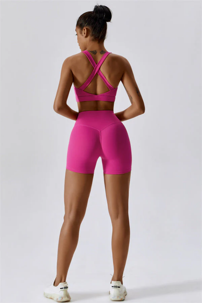 Ensemble Sport Femme SculptFit Sans Coutures – Brassière et Short Taille Haute