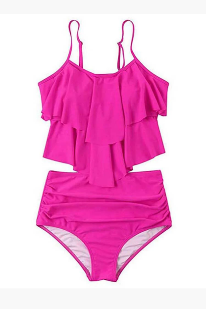 Maillot De Bain Femme Taille Haute Volants – Bikini Élégant
