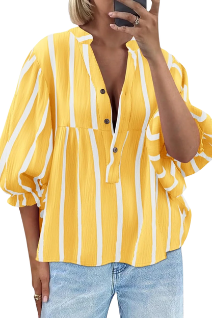Blouse Rayée Femme – Coupe Élégante & Matière Légère, Style Décontracté Chic Quotidien