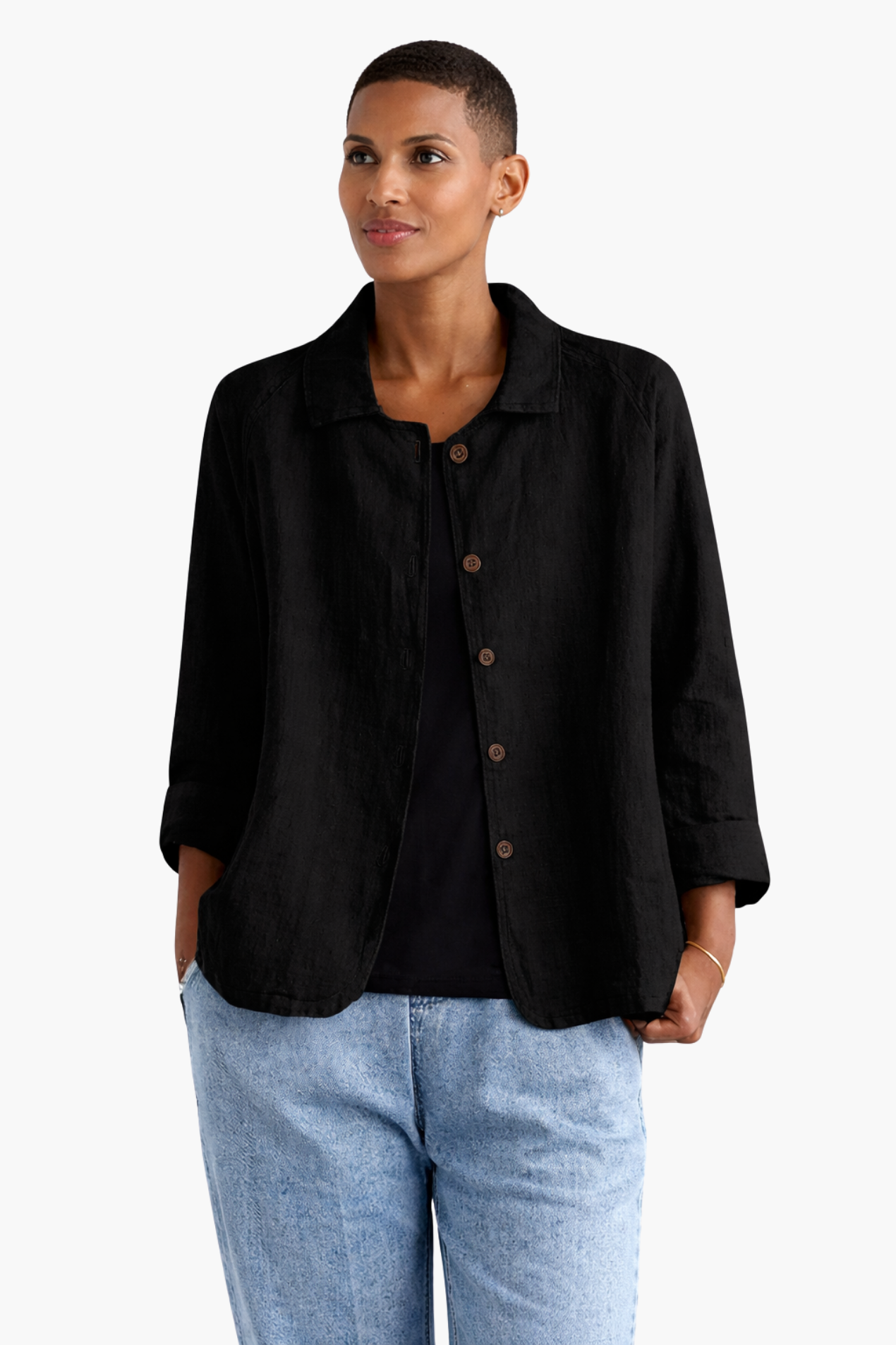 Veste Légère Femme Boutonnée – Tissu Fluide & Style Décontracté Élégant | Printemps & Bureau
