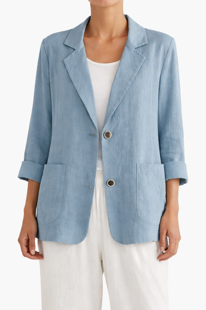 Blazer Femme En Linen – Veste Élégante En Lin Coupe Décontractée