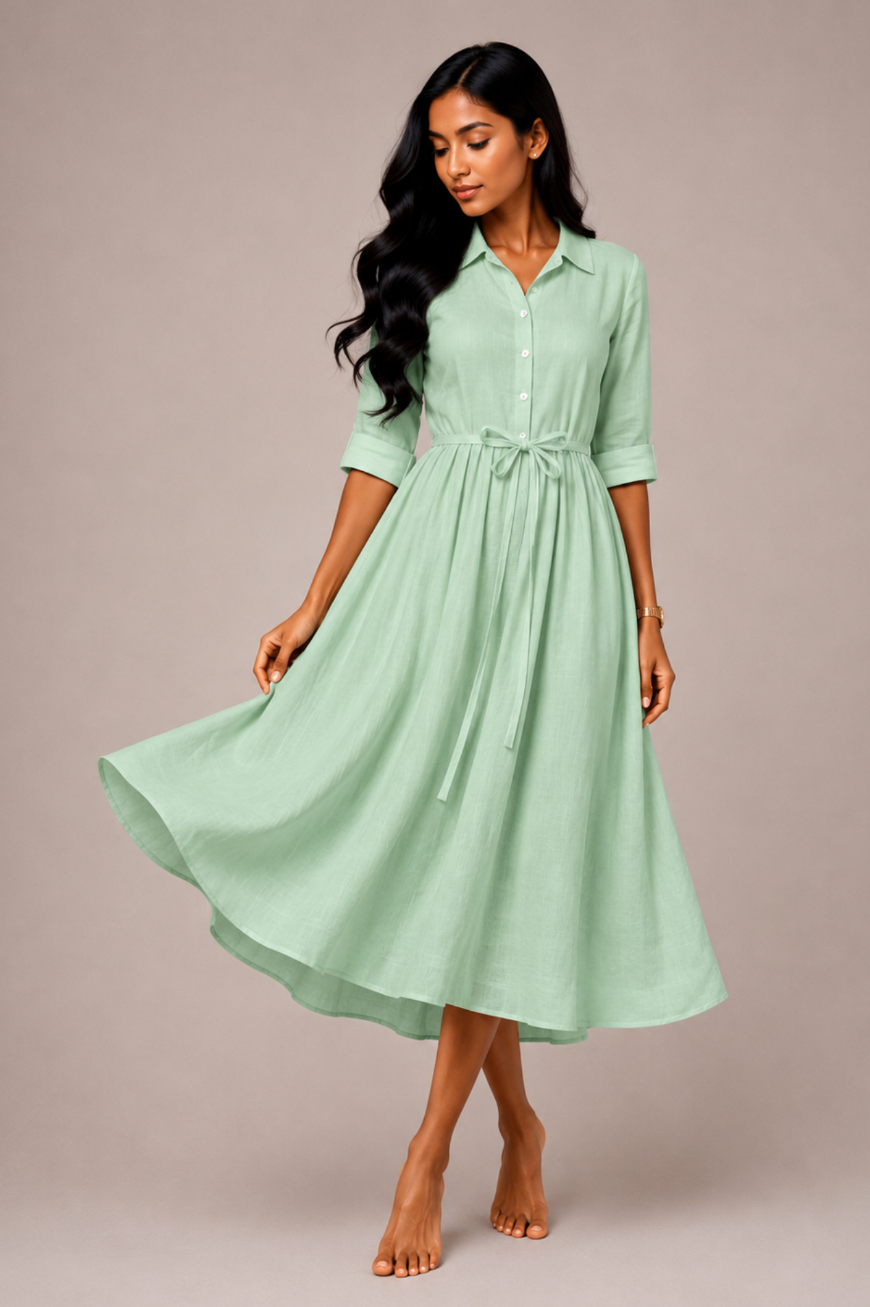 Robe Maxi Femme en Coton Léger – Coupe Relax Respirante, Grande Taille