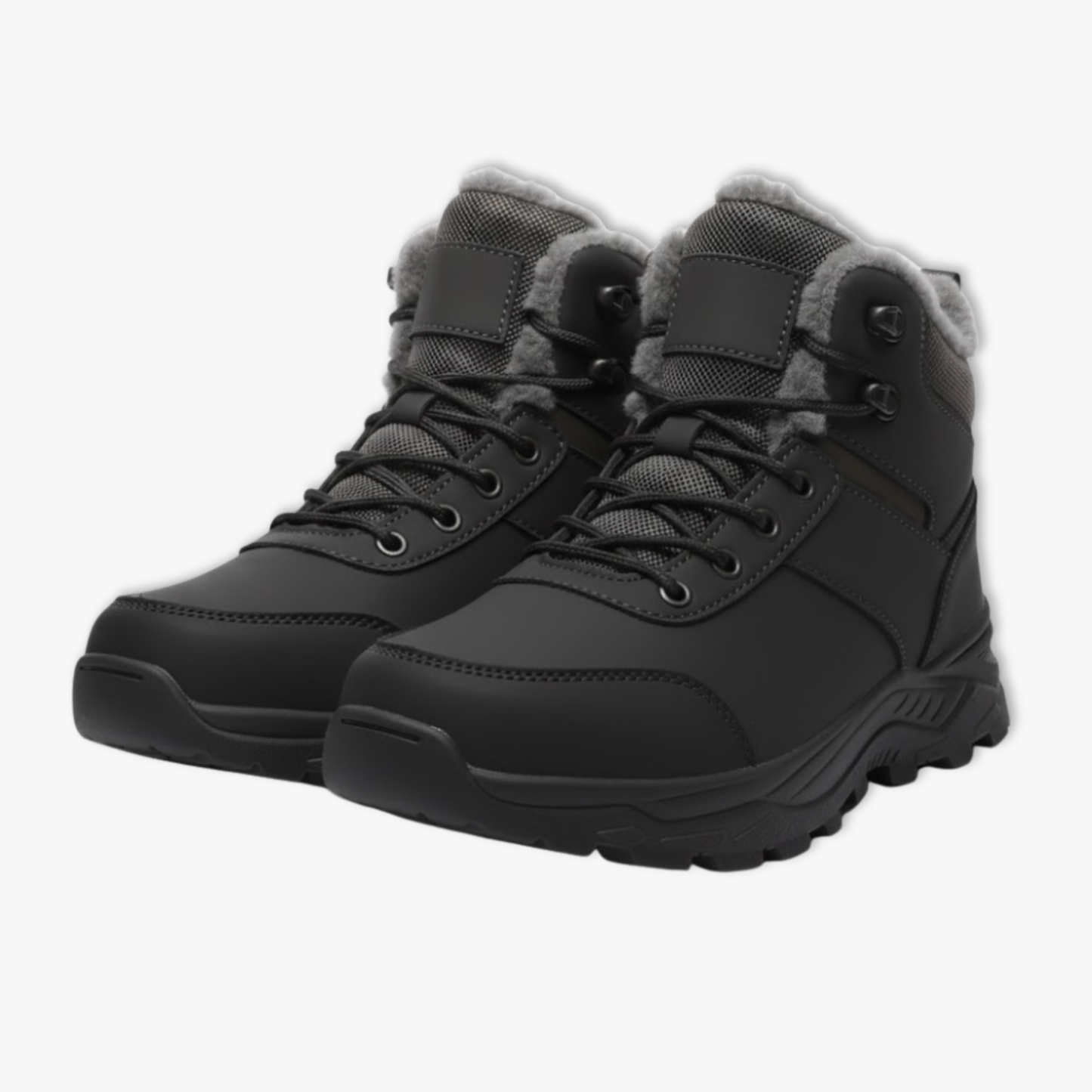 Bottes de neige homme noires, vue de côté