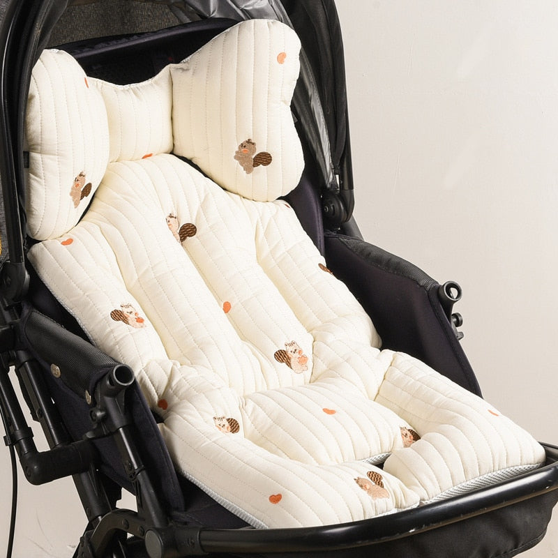 Coussin de poussette, imprimé Écureuil, insert confort doux