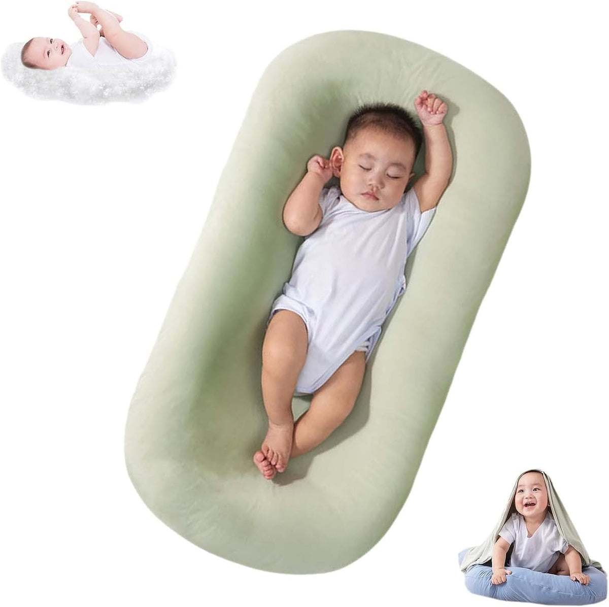 Nid douillet bébé en coton bleu
