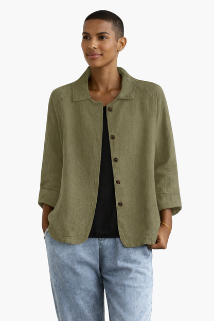 Veste Légère Femme Boutonnée – Tissu Fluide & Style Décontracté Élégant | Printemps & Bureau