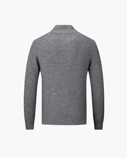 Tricot homme zip intégral gris foncé, vue de dos