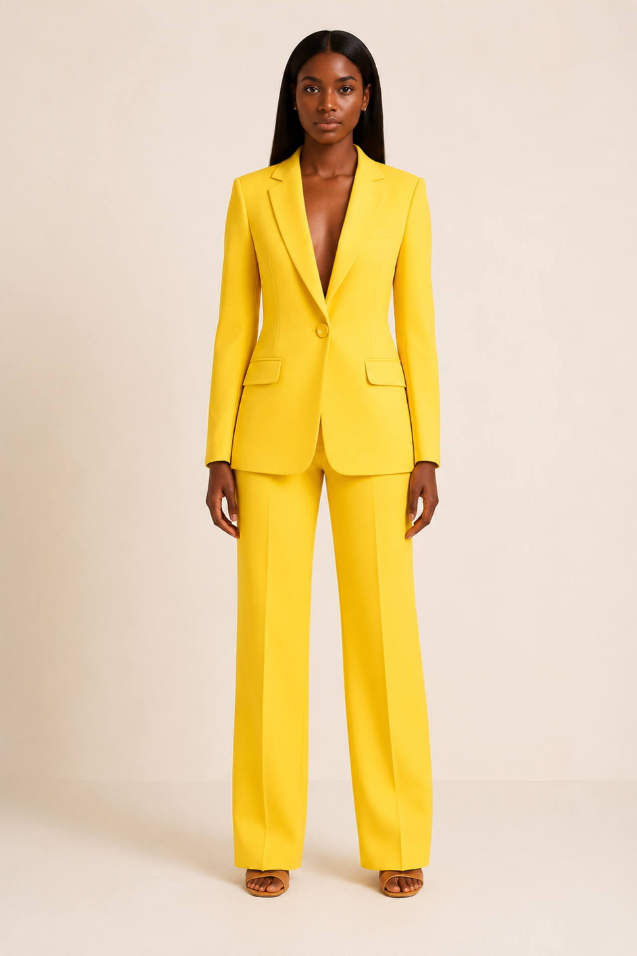 Tailleur Femme Prestige – Ensemble Blazer & Pantalon Palazzo Élégant