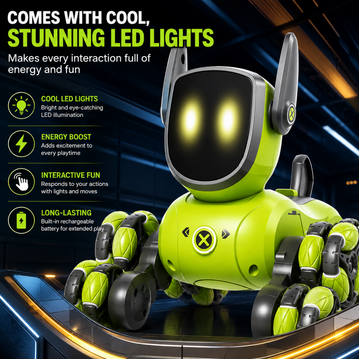 Chien robot RC, vue arrière