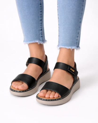 Sandales Compensées Femme – Brides Ajustables & Bout Ouvert, Maintien Plateforme Confort
