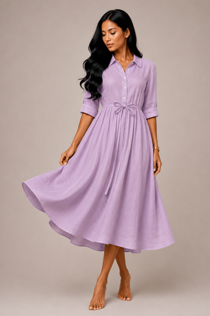 Robe Maxi Femme en Coton Léger – Coupe Relax Respirante, Grande Taille