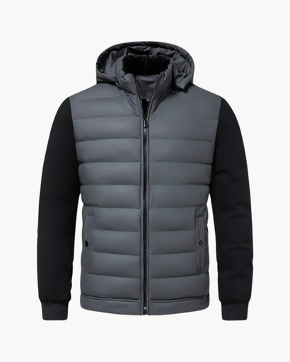 Veste matelassée homme à capuche portée en ville