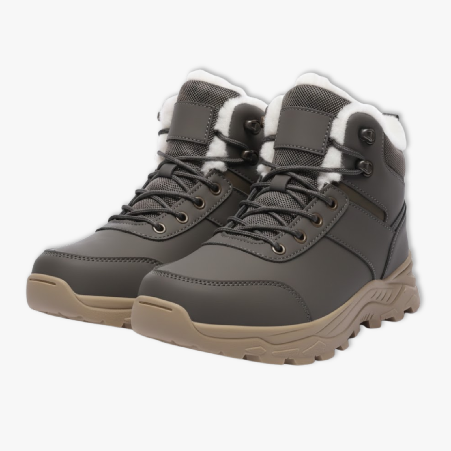 Bottes de neige homme grises, vue de côté