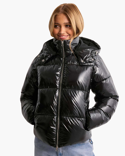 Doudoune femme brillante détail