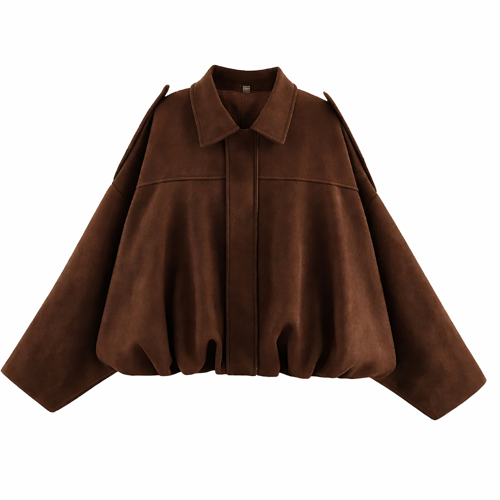 Blouson bomber oversize Marron