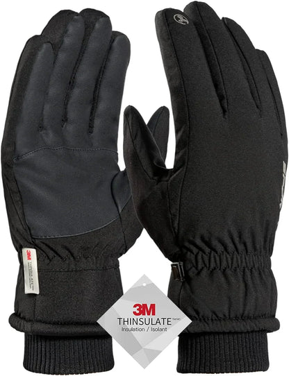 gants d'hiver noirs, vue de face