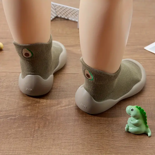 Chaussures bébé pieds nus, coloris vert militaire