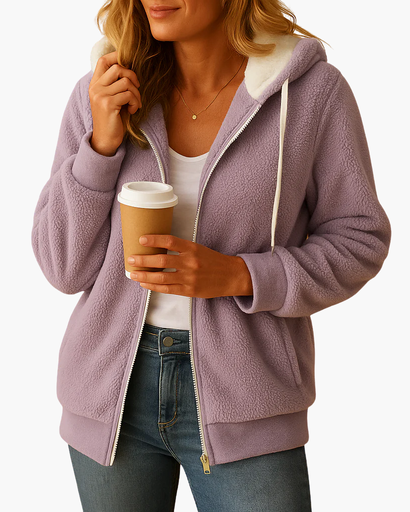 Veste à Capuche Femme Doublée Polaire – Confort & Style Décontracté | Automne Hiver