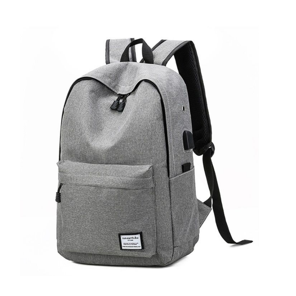 Sac à dos pour ordinateur portable gris avec port USB