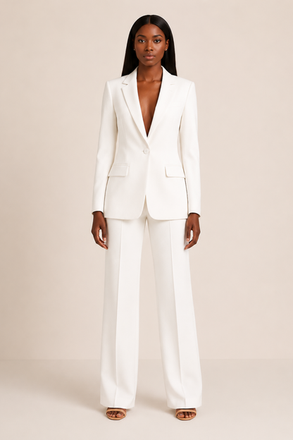 Tailleur Femme Prestige – Ensemble Blazer & Pantalon Palazzo Élégant