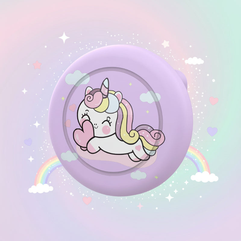 Broche porte-AirTag, design Licorne