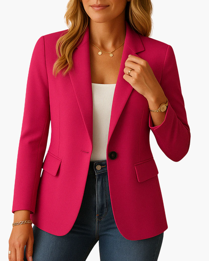 Blazer femme à col tailleur porté au bureau