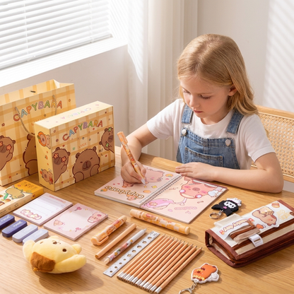 Aperçu du contenu du coffret fournitures scolaires