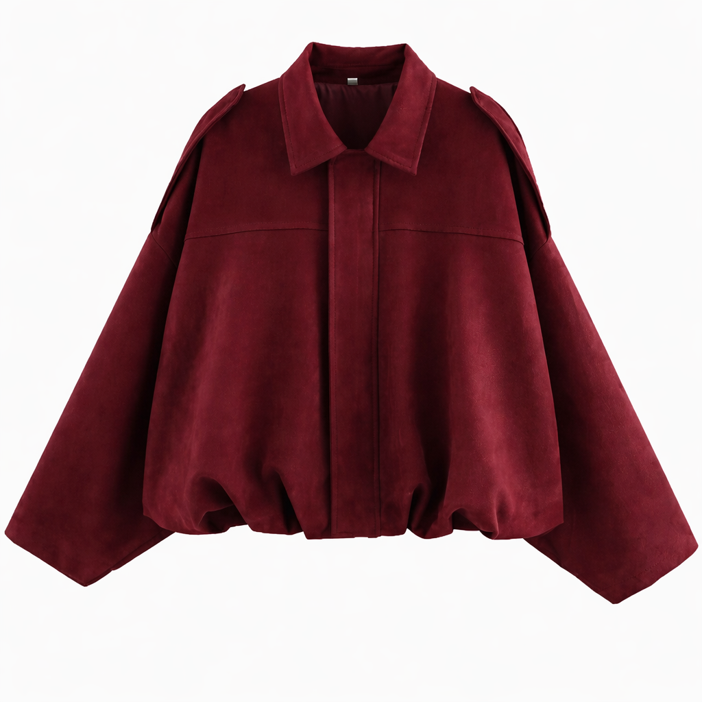 Blouson bomber oversize Rouge