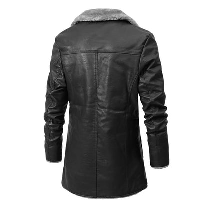 Veste d'hiver homme aspect cuir, vue de face