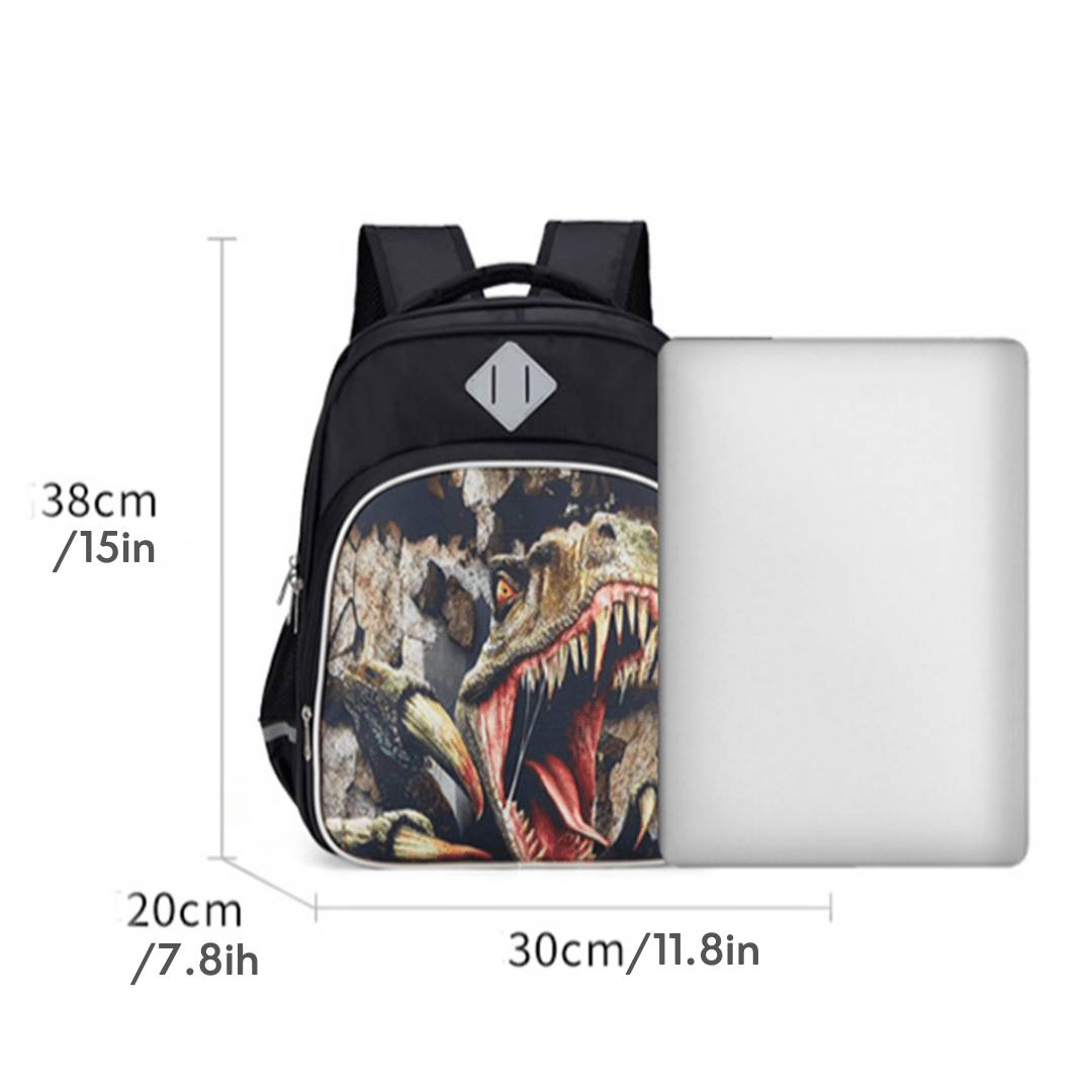 Détail des bretelles rembourrées du sac à dos dinosaure 3D