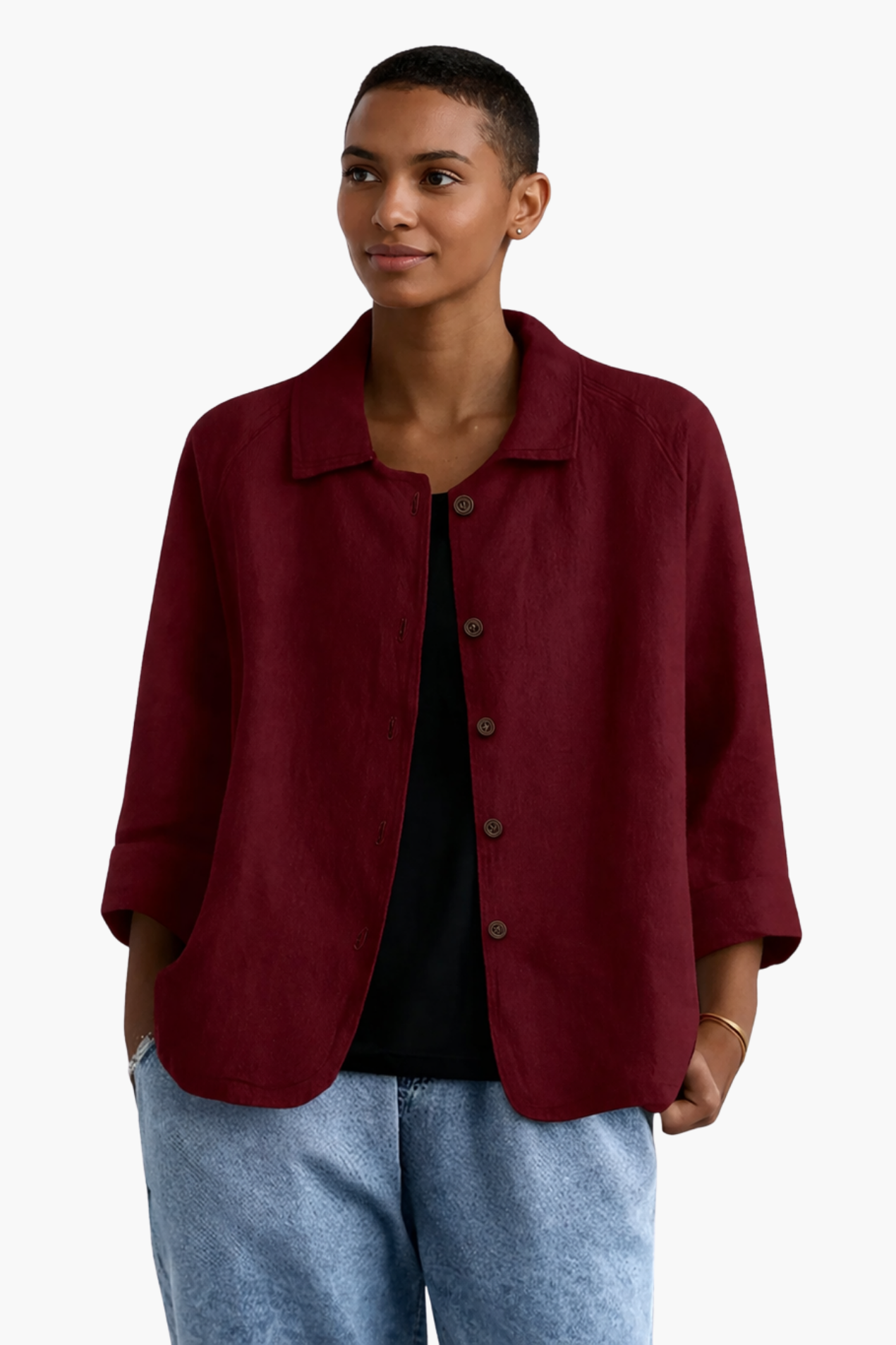 Veste Légère Femme Boutonnée – Tissu Fluide & Style Décontracté Élégant | Printemps & Bureau
